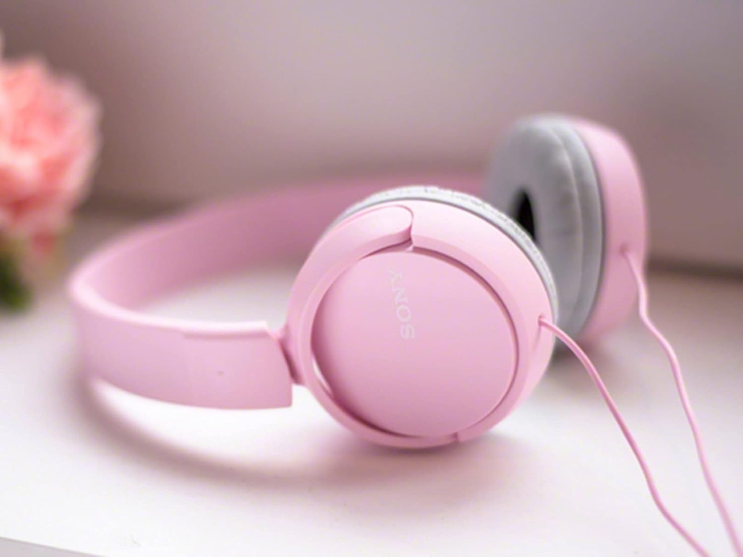 Sony ZX Series Wired On-Ear Headphones, Pink MDR-ZX110