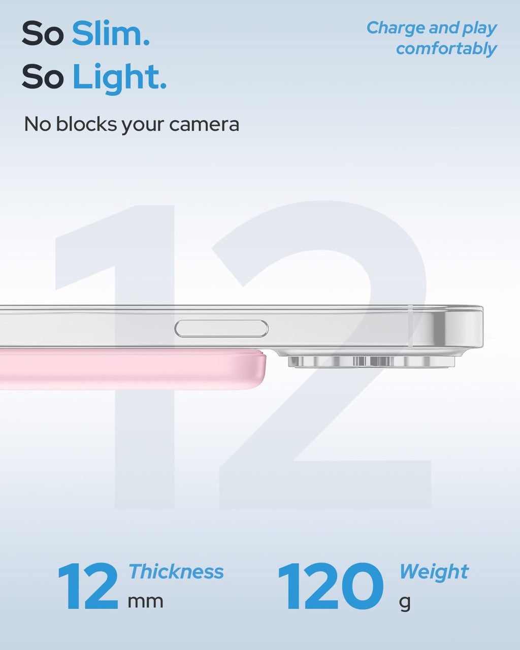 for Magsafe Portable Charger, 5000mAh Slim Wireless Magnetic Power Bank