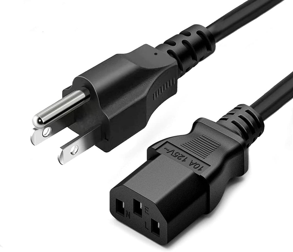 20ft 3 Prong Computer Power Cord |125V| Standard Replacement AC Electric Cable for Monitor, TV, Computer, Desktop, PC, Printer