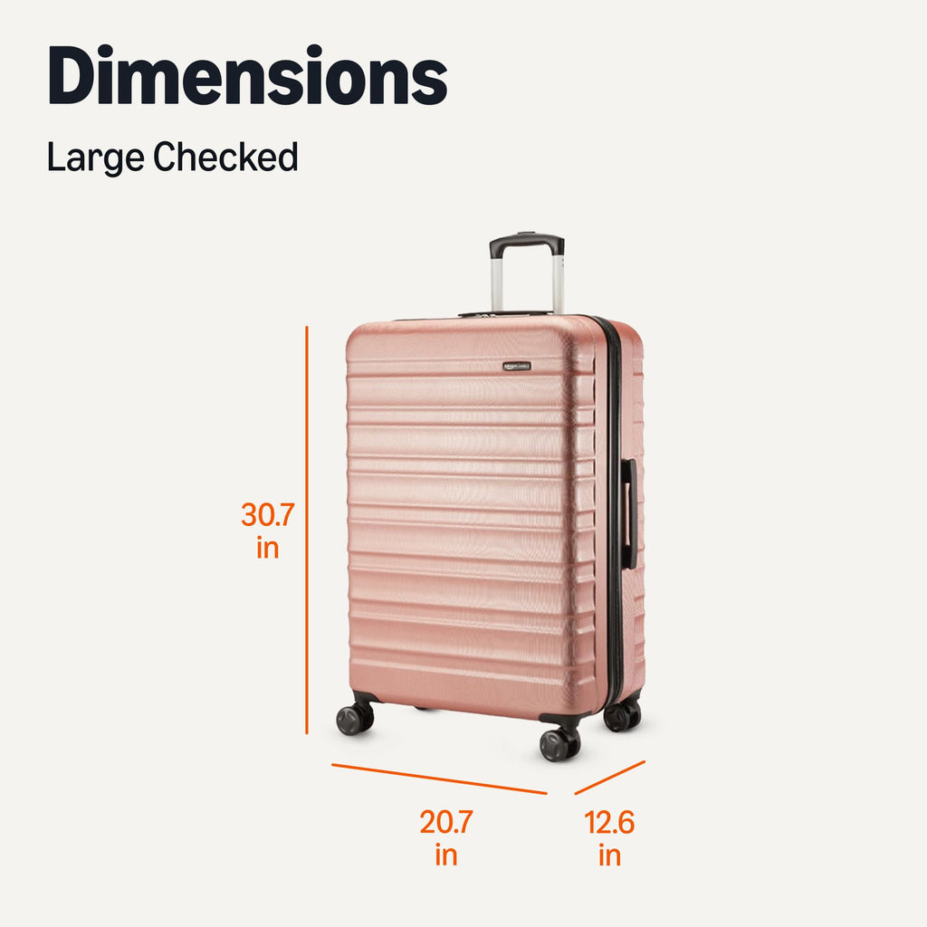Amazon Basics 30" Hardside Large Checked Luggage, Hardshell Suitcase With Four Multi-directional Wheels, Expandable For Up to 15% More Space, Scratch-Resistant Shell, Black