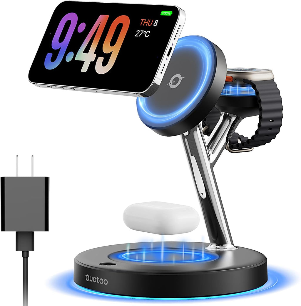 3 in 1 Mag-Safe Wireless Charger Stand for iPhone Apple Watch AirPods