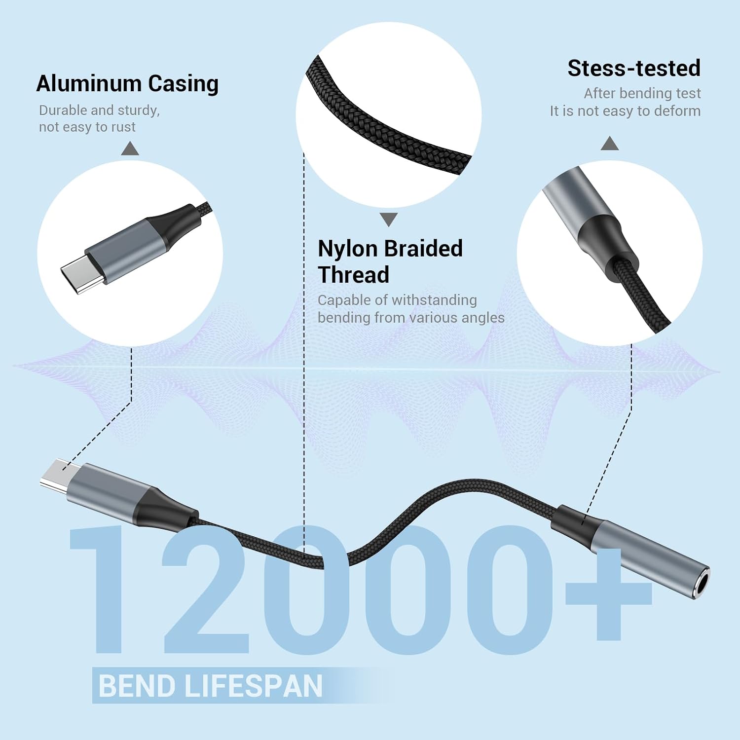 2pcs USB C to 3.5mm Female Headphone Jack Adapter