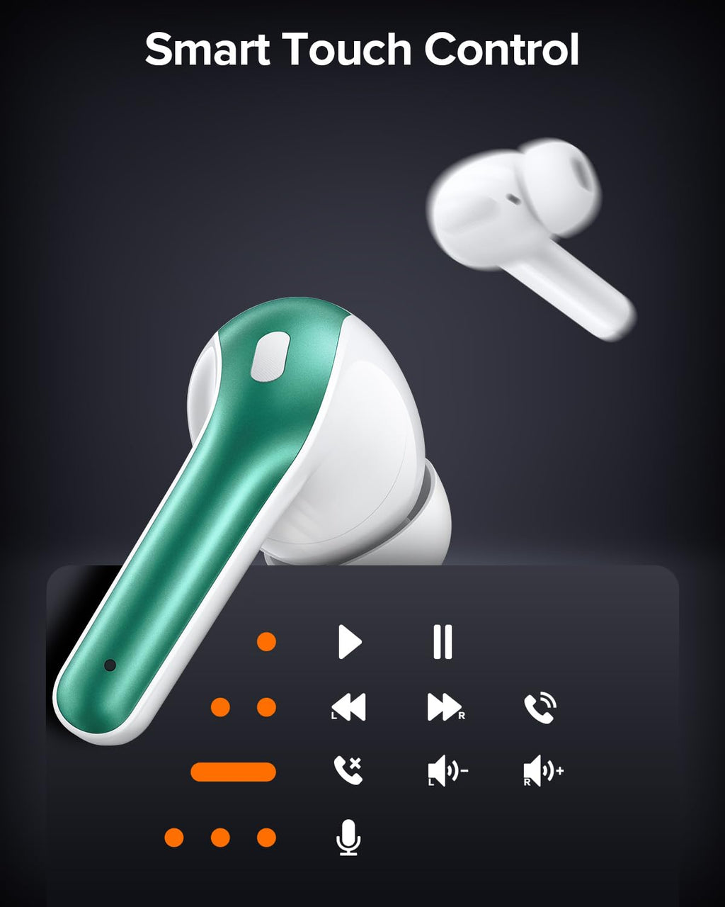 TAGRY Bluetooth Headphones True Wireless Earbuds 60H Playback LED Power Display Earphones with Wireless Charging Case IPX5 Waterproof in-Ear Ear buds with Mic for TV Smart Phone Laptop Computer Sports
