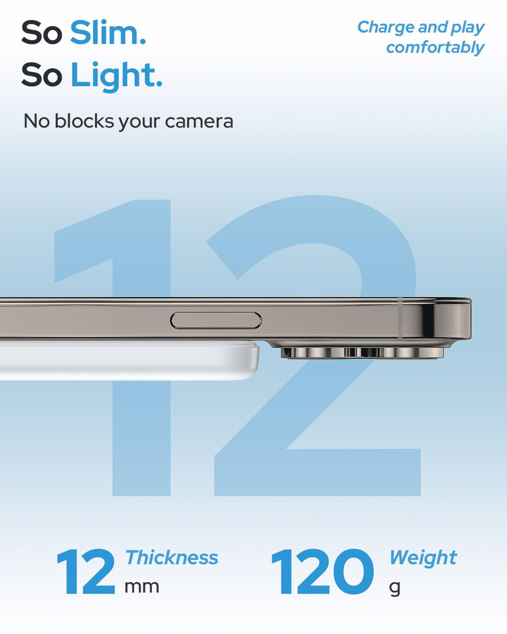 for Magsafe Portable Charger, 5000mAh Slim Wireless Magnetic Power Bank