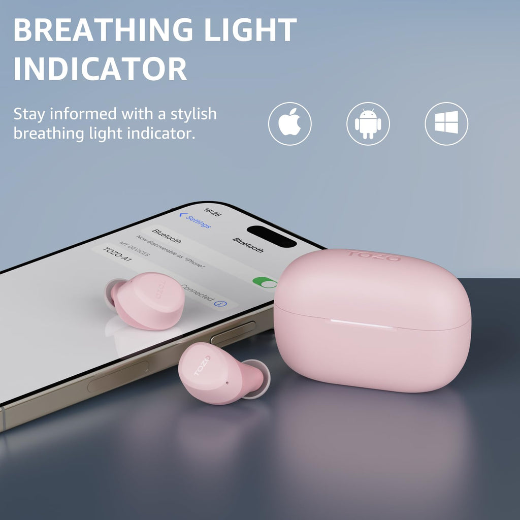 TOZO NC9 Hybrid Active Noise Cancelling Wireless Earbuds, 60H, LED Display