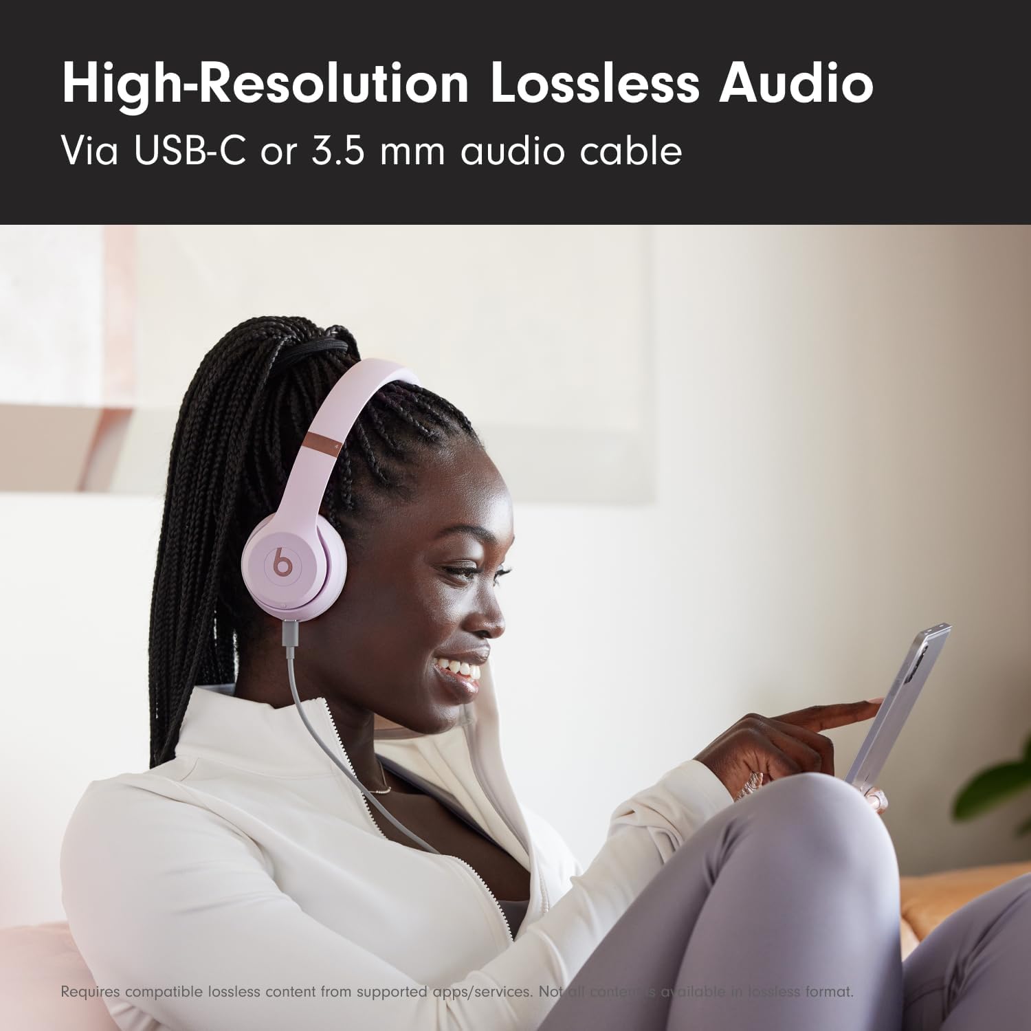 Beats Solo 4 - Wireless On-Ear Bluetooth Headphones, Up to 50-Hour Battery Life, Ultra-Lightweight Comfort, Powerful and Balanced Sound, Apple & Android Compatible - Matte Black