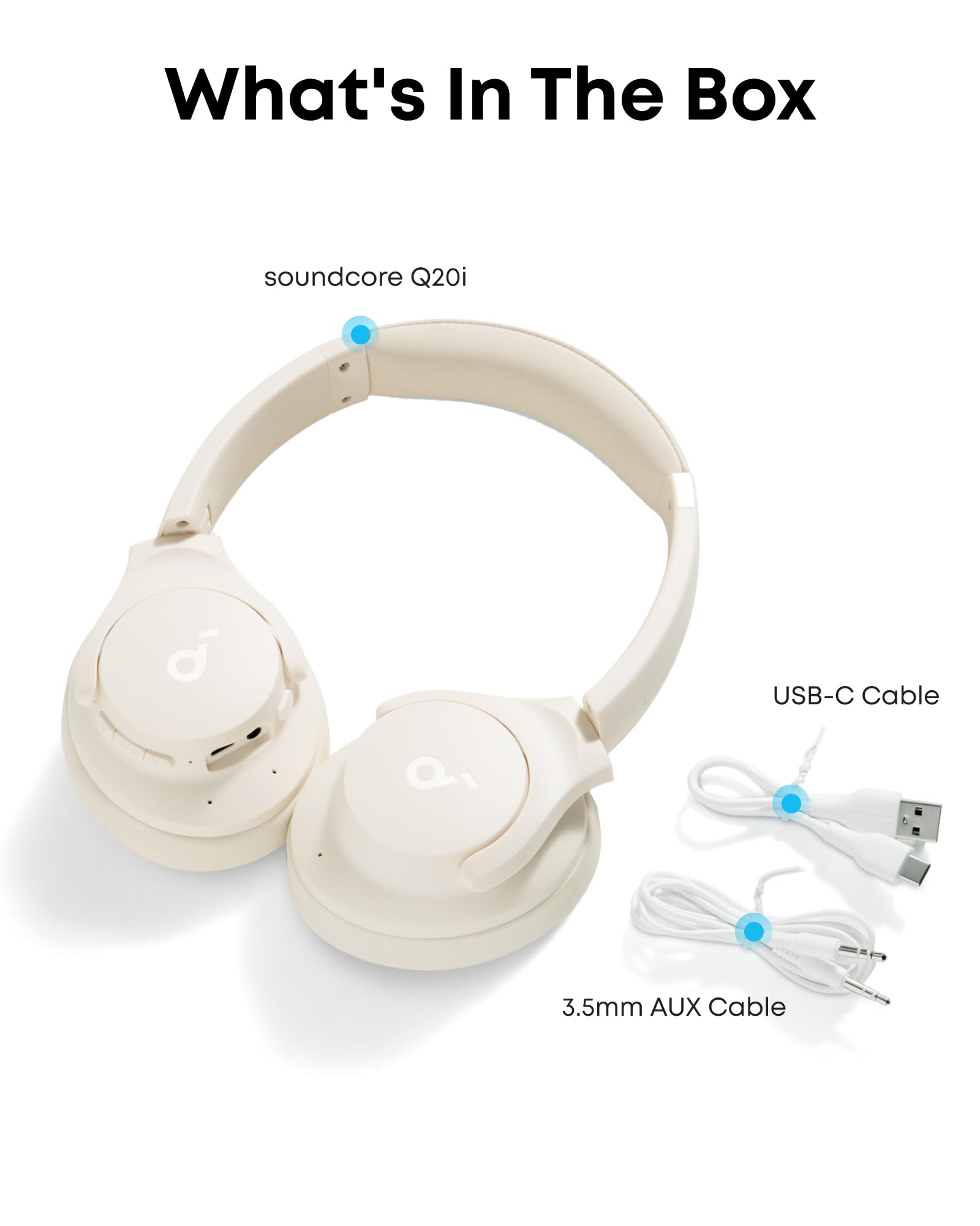 Soundcore by Anker Q20i Hybrid Active Noise Cancelling Headphones, Black