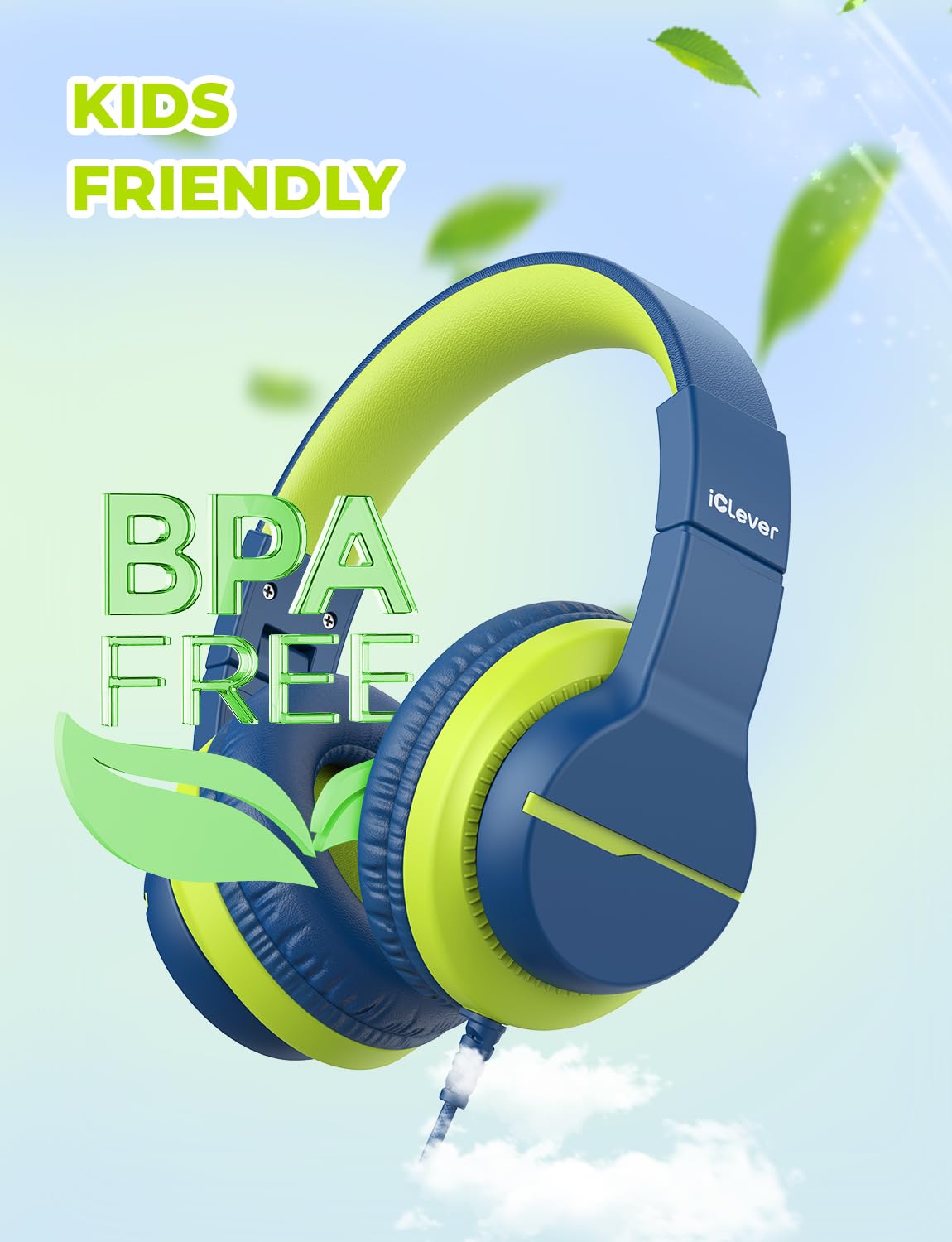 iClever HS19 Kids Headphones for School, Over-Ear for Toddler Boys Girls