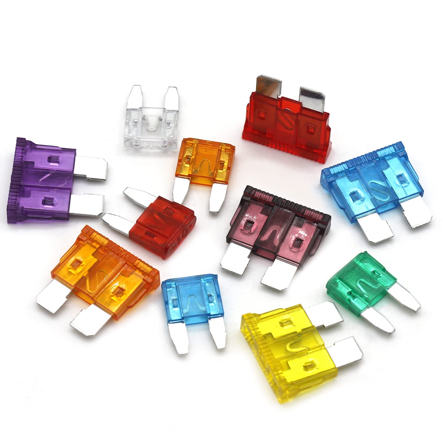 ZIPCCI 80 Pcs Mini Car Fuse, Fuses Assortment kit(1A/3A/5A/10A/15A/20A/30A/40AMP) Automotive Blade Fuse for RV, Truck, Marine, Auto Accessories