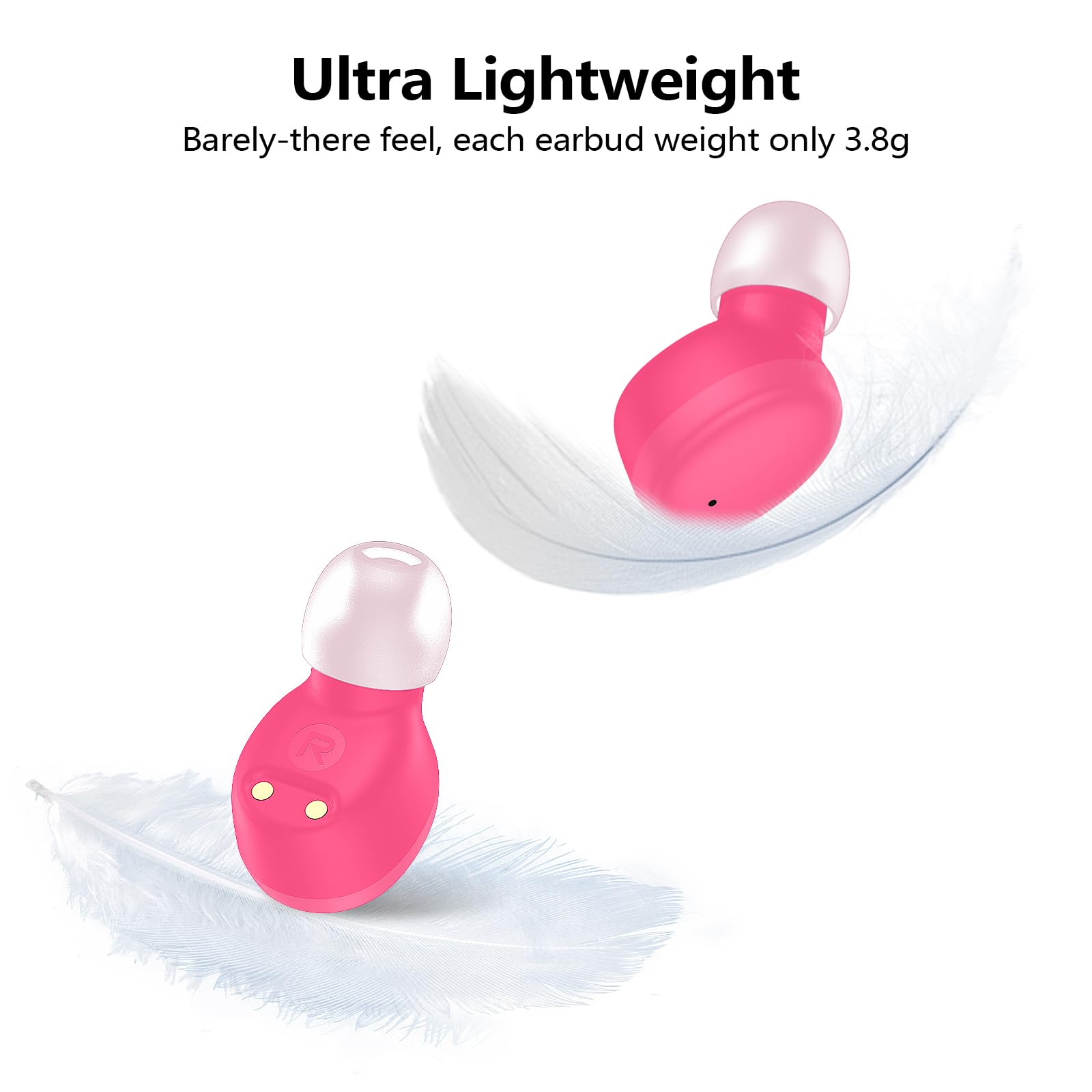 kurdene Wireless Earbuds Bluetooth 5.3 Light Weight in Ear Headphones
