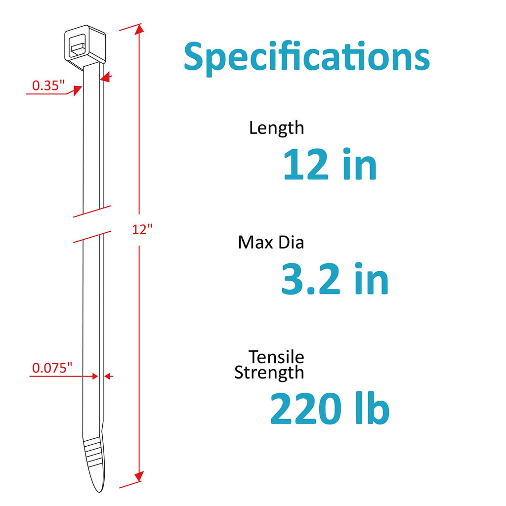 Zip Ties 6 inch with 25 lb Tensile Strength, Black Cable ties, 1000 Pack, ANOSON
