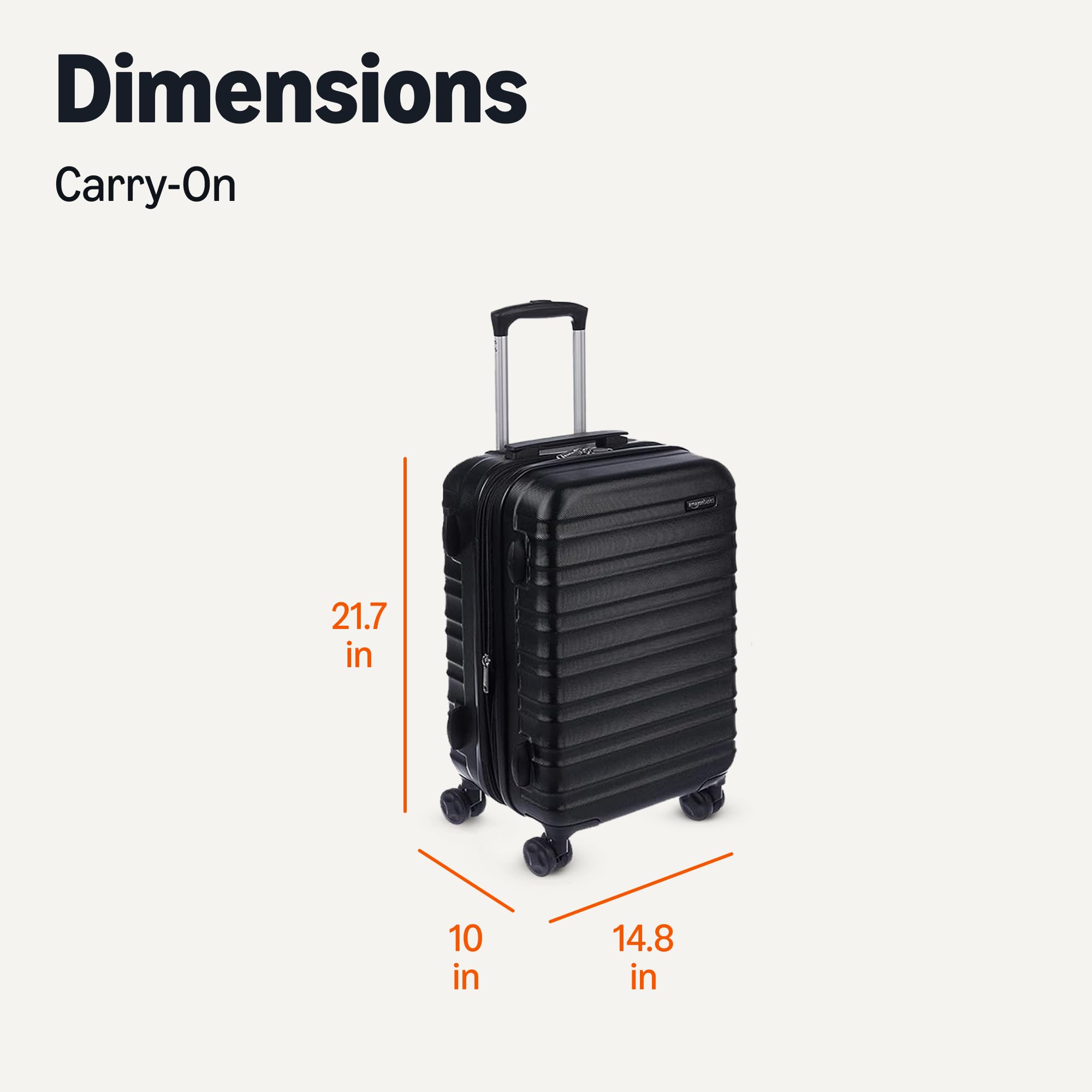 Amazon Basics 30" Hardside Large Checked Luggage, Hardshell Suitcase With Four Multi-directional Wheels, Expandable For Up to 15% More Space, Scratch-Resistant Shell, Black
