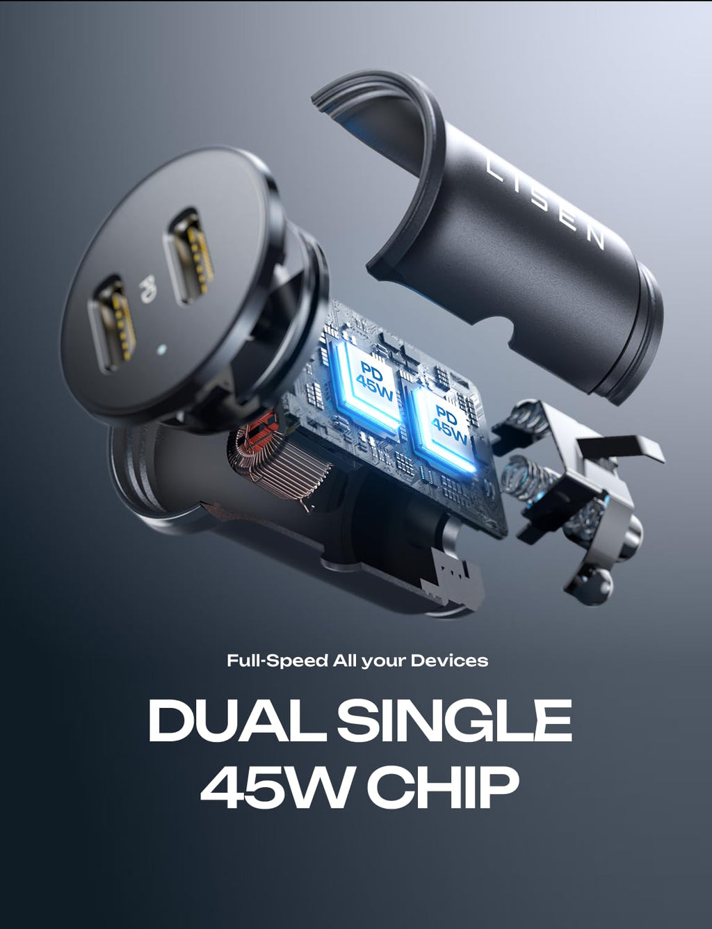 LISEN 90W Car Charger USB C Fast Charge,USB C Car Charger for iPhone 17 Pro