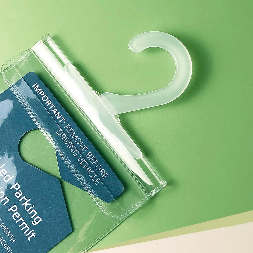 Handicap Placard Holder - Ultra Transparent Disabled Parking Permit Placard Protective Holder Cover with Large Hanger by Tbuymax (Set of 2)