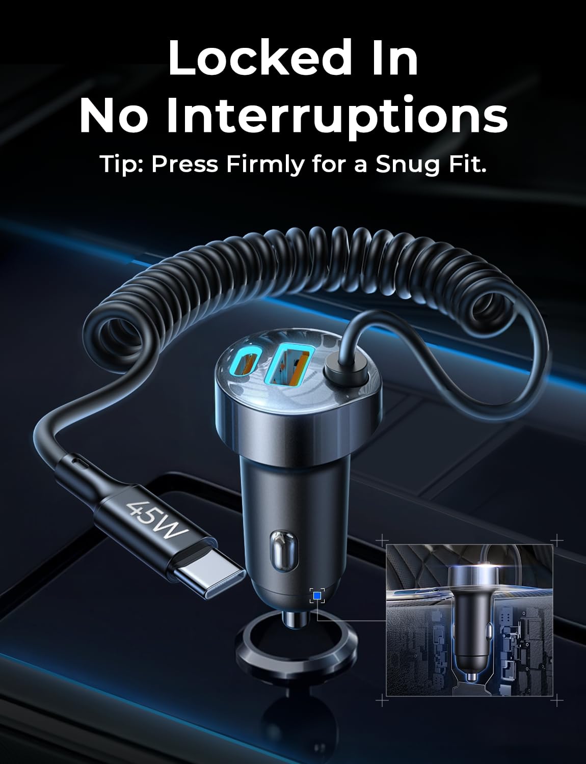LISEN 90W USB C Car Charger for iPhone 17/16/15 Series