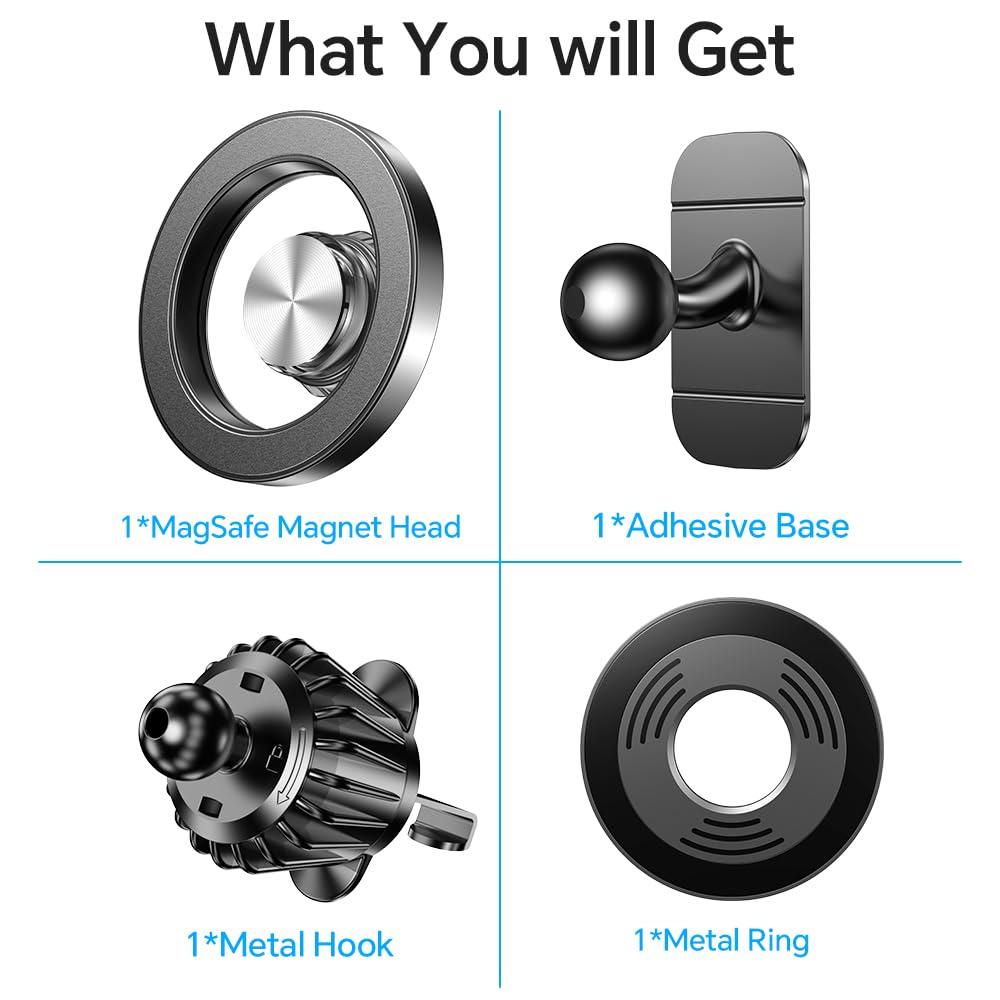 Kaistyle for Magsafe Car Mount【Strong Magnets】Magnetic Phone Holder for Car Phone Holder Mount Dash Mounted Holders Phone Holders for Your Car Accessories for Women Men for iPhone 17 Pro Max 16 15 14