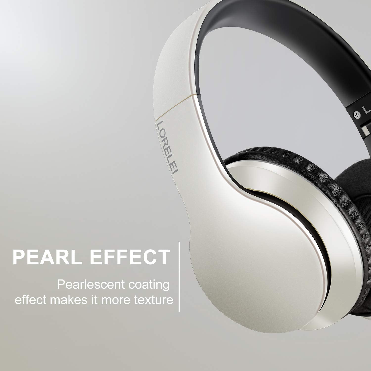LORELEI X6 Over-Ear Wired Stereo Bass Headphones with Microphone, Lightweight, Foldable & Portable with 1.45M No-Tangle for Smartphone, Tablet, MP3/4, Space Black