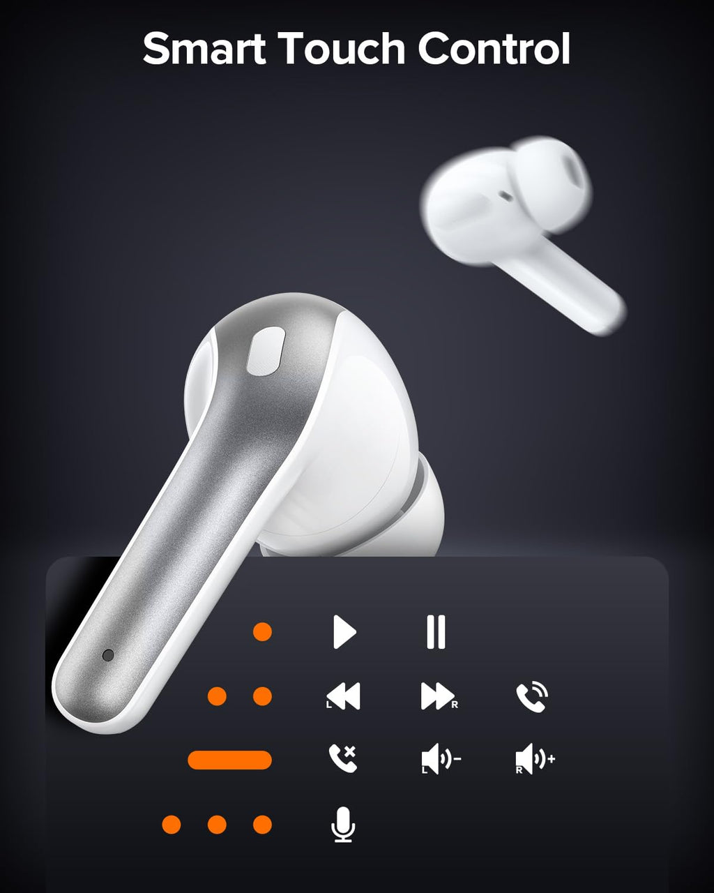 TAGRY Bluetooth Headphones True Wireless Earbuds 60H Playback LED Power Display Earphones with Wireless Charging Case IPX5 Waterproof in-Ear Ear buds with Mic for TV Smart Phone Laptop Computer Sports