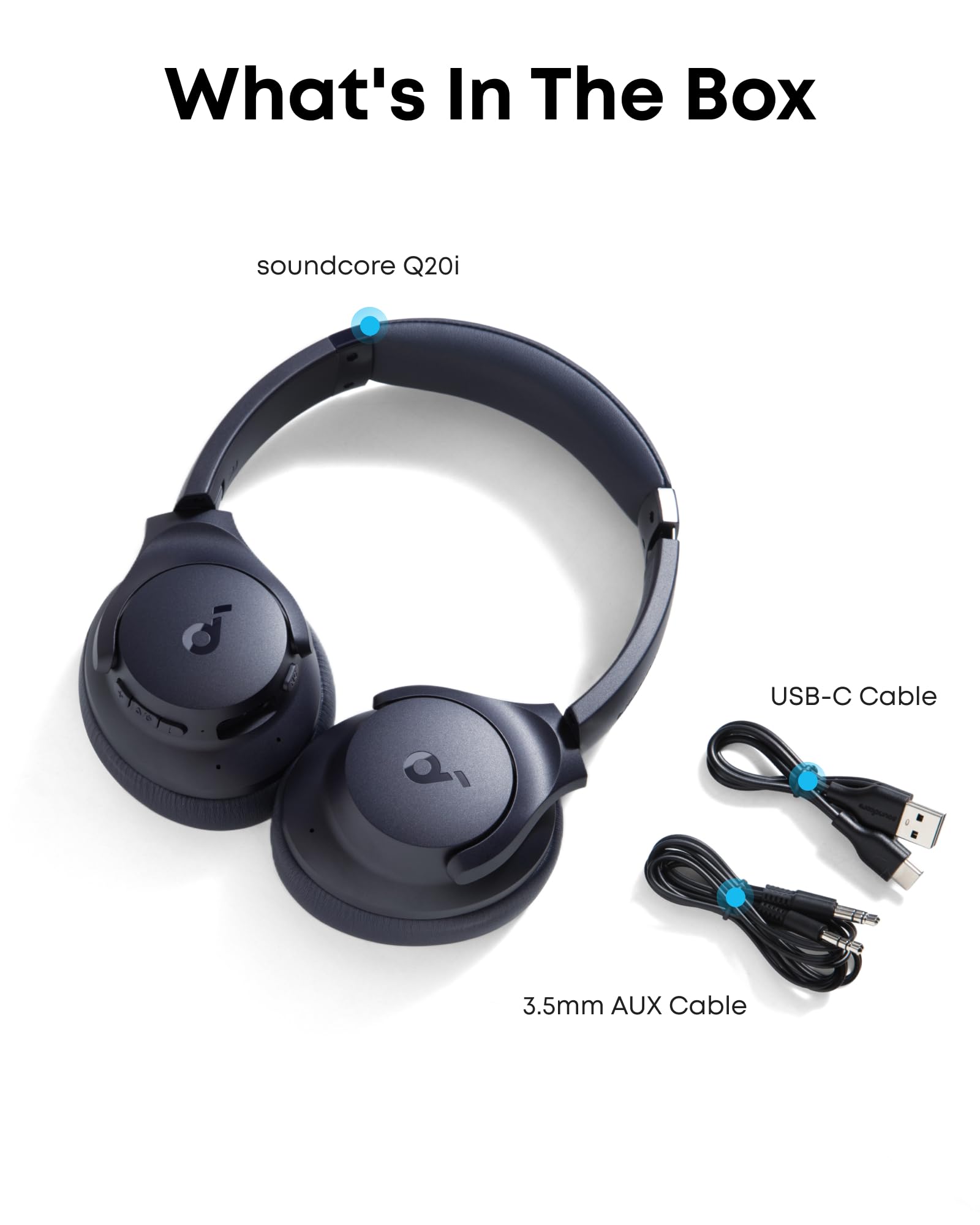 Soundcore by Anker Q20i Hybrid Active Noise Cancelling Headphones, Black