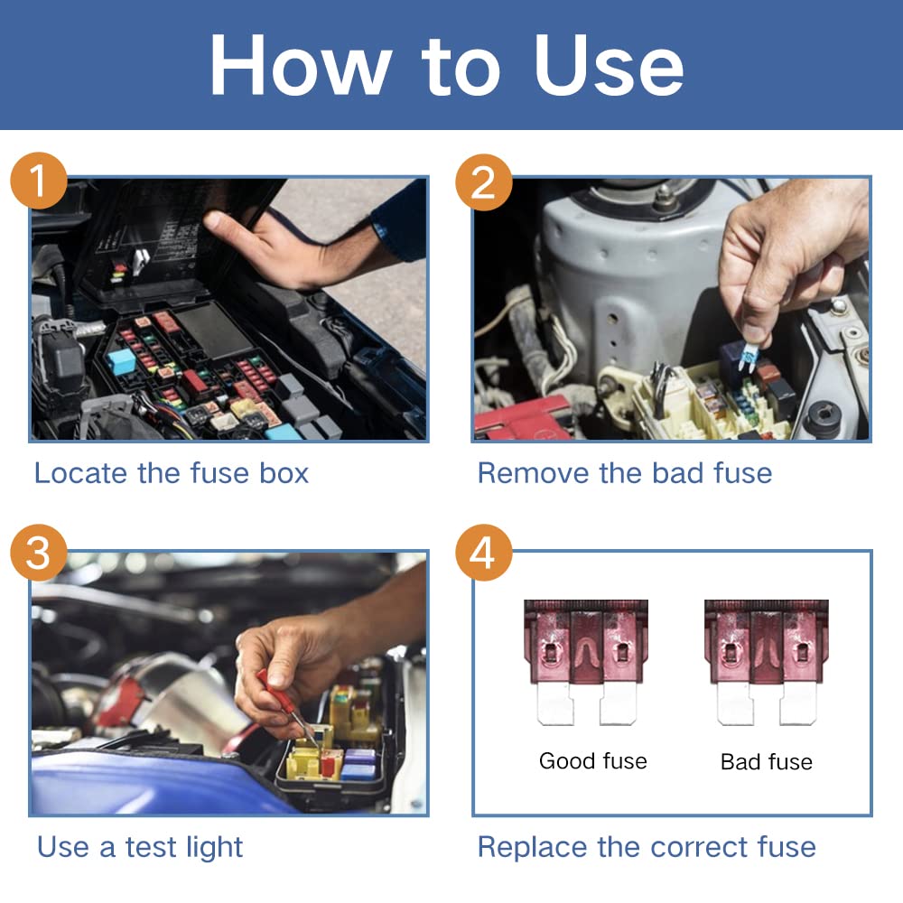 ZIPCCI 80 Pcs Mini Car Fuse, Fuses Assortment kit(1A/3A/5A/10A/15A/20A/30A/40AMP) Automotive Blade Fuse for RV, Truck, Marine, Auto Accessories