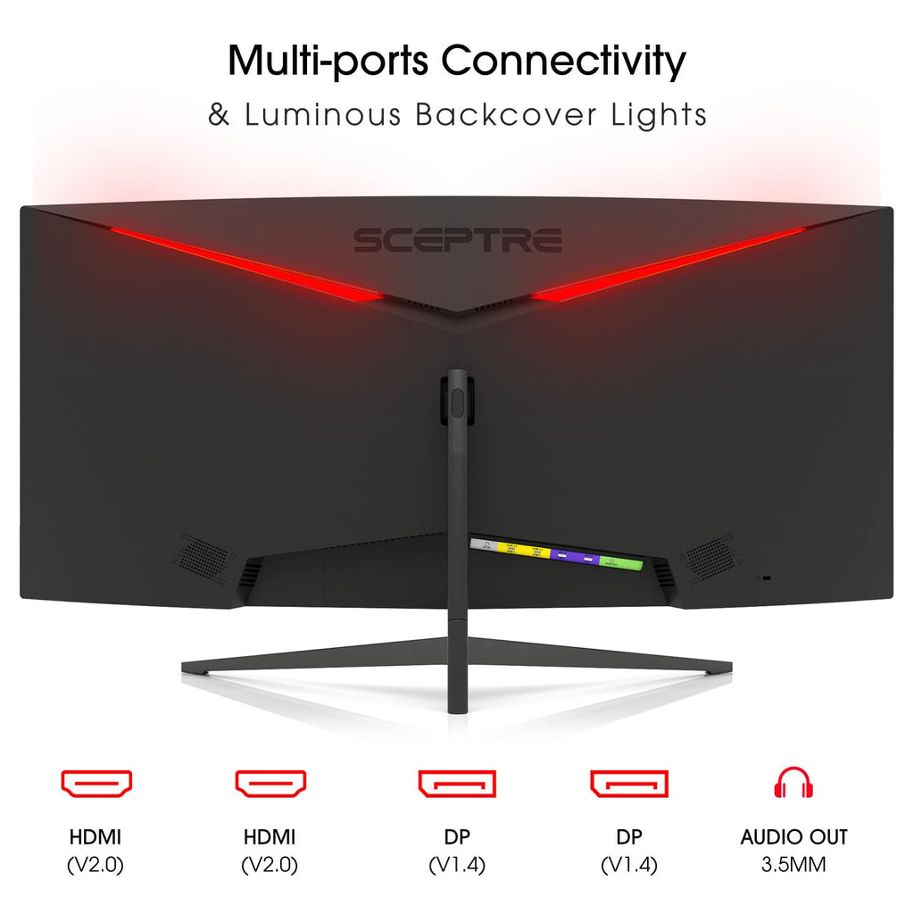 Sceptre 27-inch Prime Gaming Monitor 100Hz 1ms DisplayPort HDMI x2 100% sRGB AMD FreeSync Build-in Speakers, Eye Care Frameless Machine Black 2025 (E275W-FW100T Series)