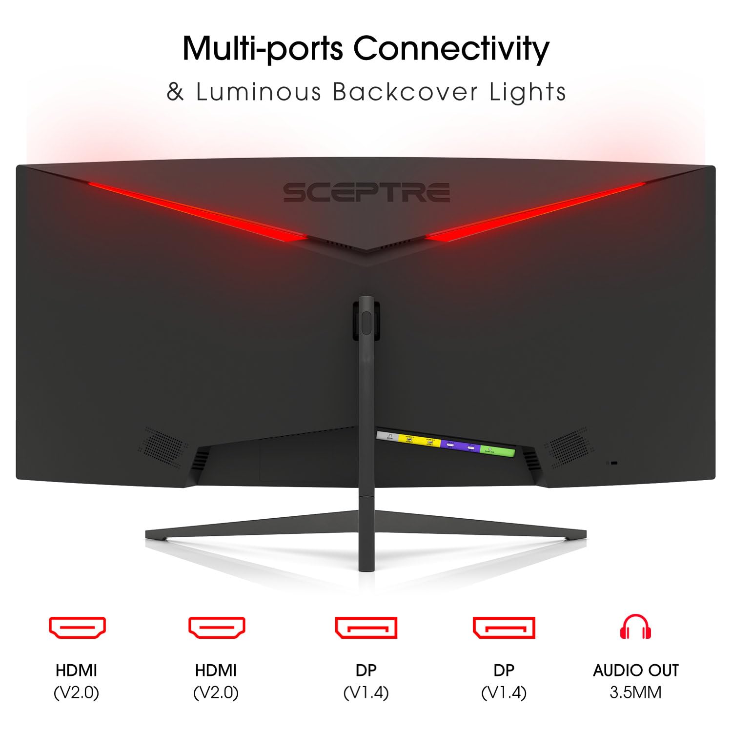 Sceptre 27-inch Prime Gaming Monitor 100Hz 1ms DisplayPort HDMI x2 100% sRGB AMD FreeSync Build-in Speakers, Eye Care Frameless Machine Black 2025 (E275W-FW100T Series)