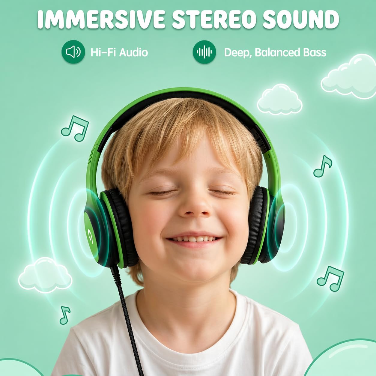 ADOOPE Wired Kids Headphones with USB C Plug, 85dB Safe Volume, Adjustable Headband, Tangle-Free Cord Headphones for School, Tablet, Travel (Light Purple & Pink, Without Microphone)