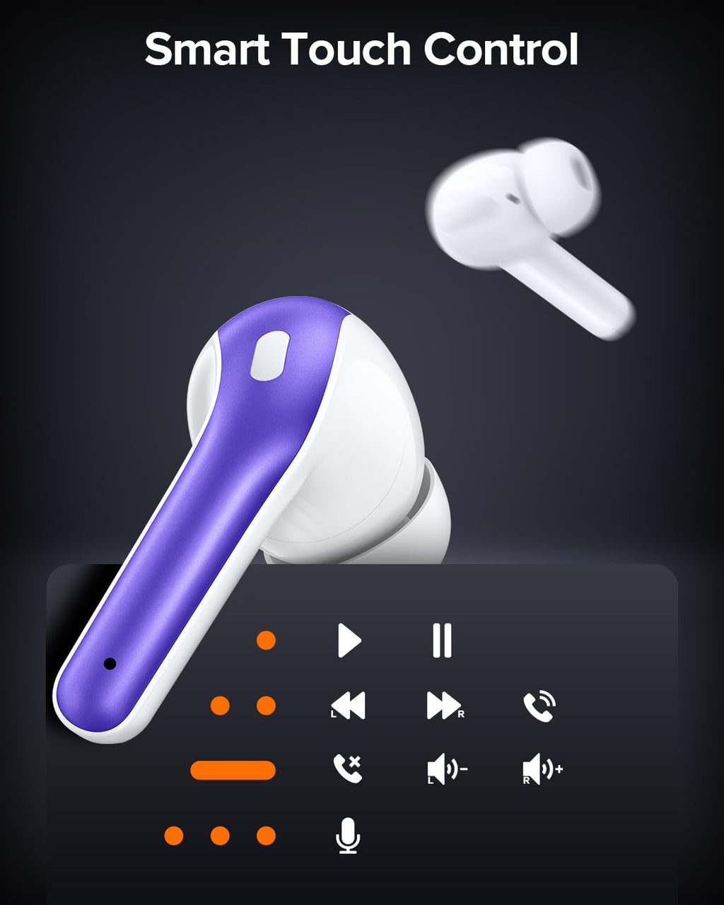 TAGRY Bluetooth Headphones True Wireless Earbuds 60H Playback LED Power Display Earphones with Wireless Charging Case IPX5 Waterproof in-Ear Ear buds with Mic for TV Smart Phone Laptop Computer Sports