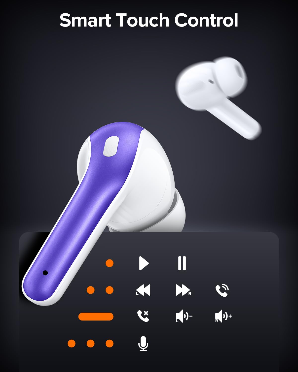 TAGRY Bluetooth Headphones True Wireless Earbuds 60H Playback LED Power Display Earphones with Wireless Charging Case IPX5 Waterproof in-Ear Ear buds with Mic for TV Smart Phone Laptop Computer Sports