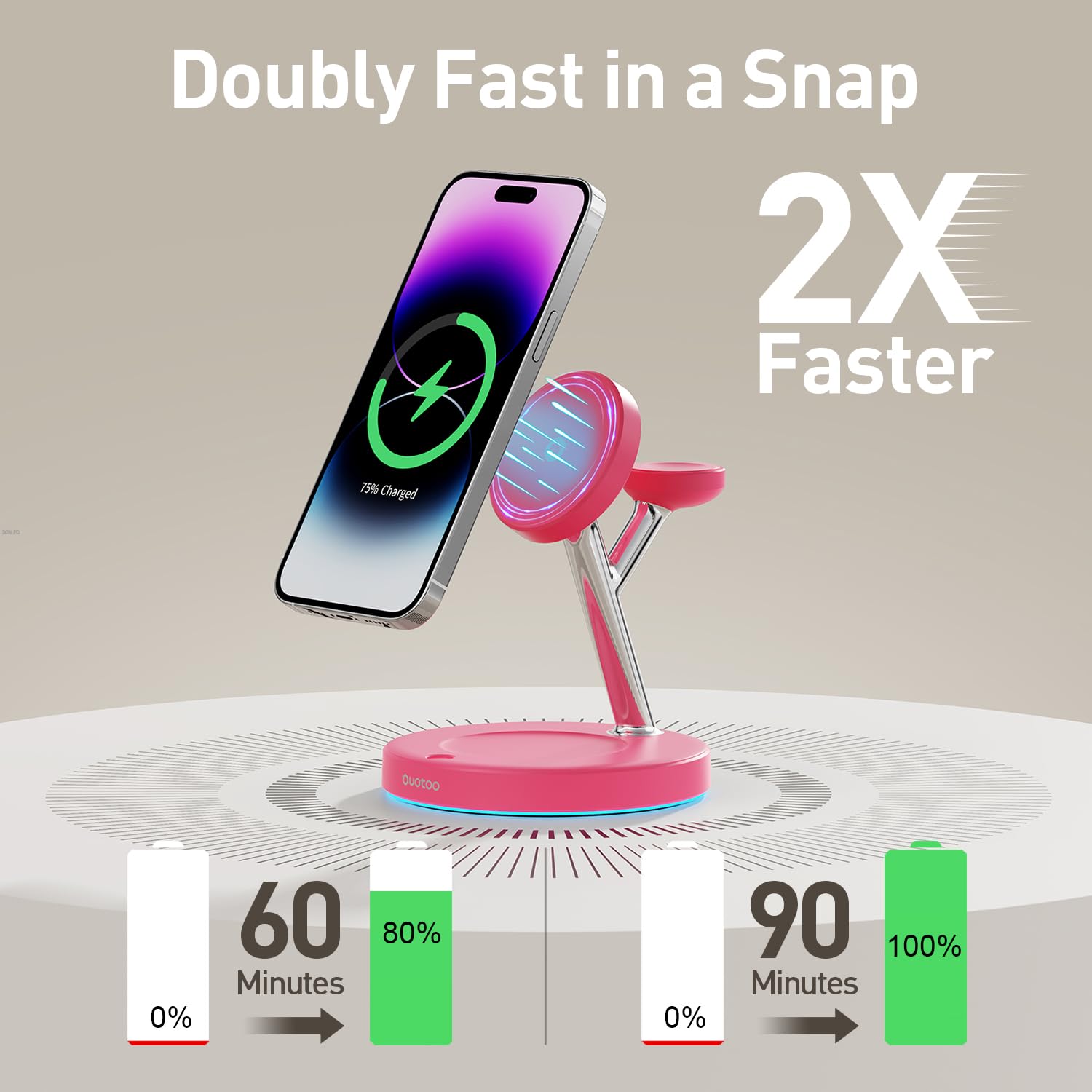 3 in 1 Mag-Safe Wireless Charger Stand for iPhone Apple Watch AirPods