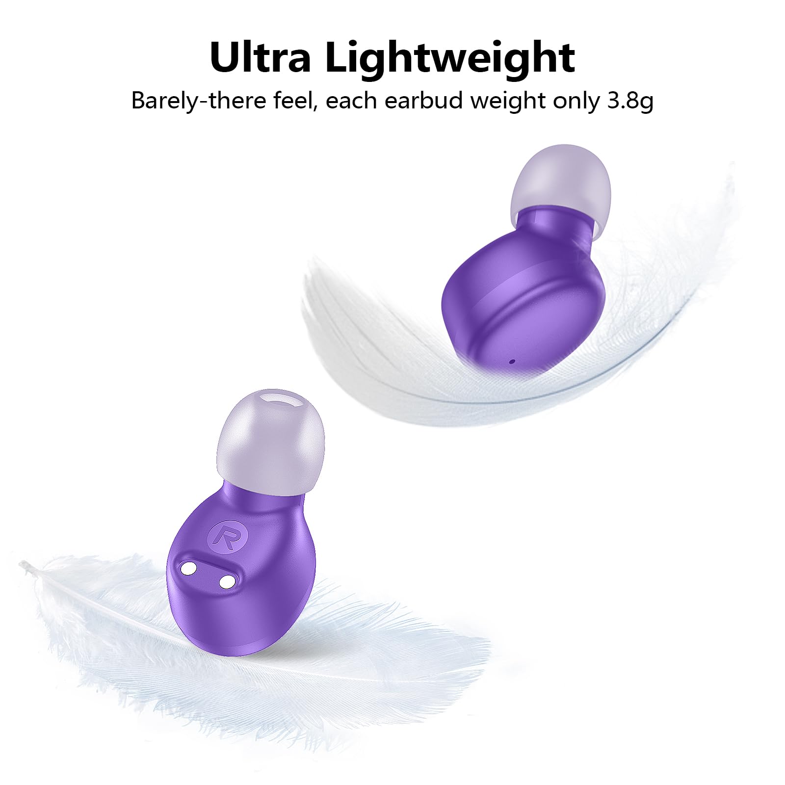 kurdene Wireless Earbuds Bluetooth 5.3 Light Weight in Ear Headphones