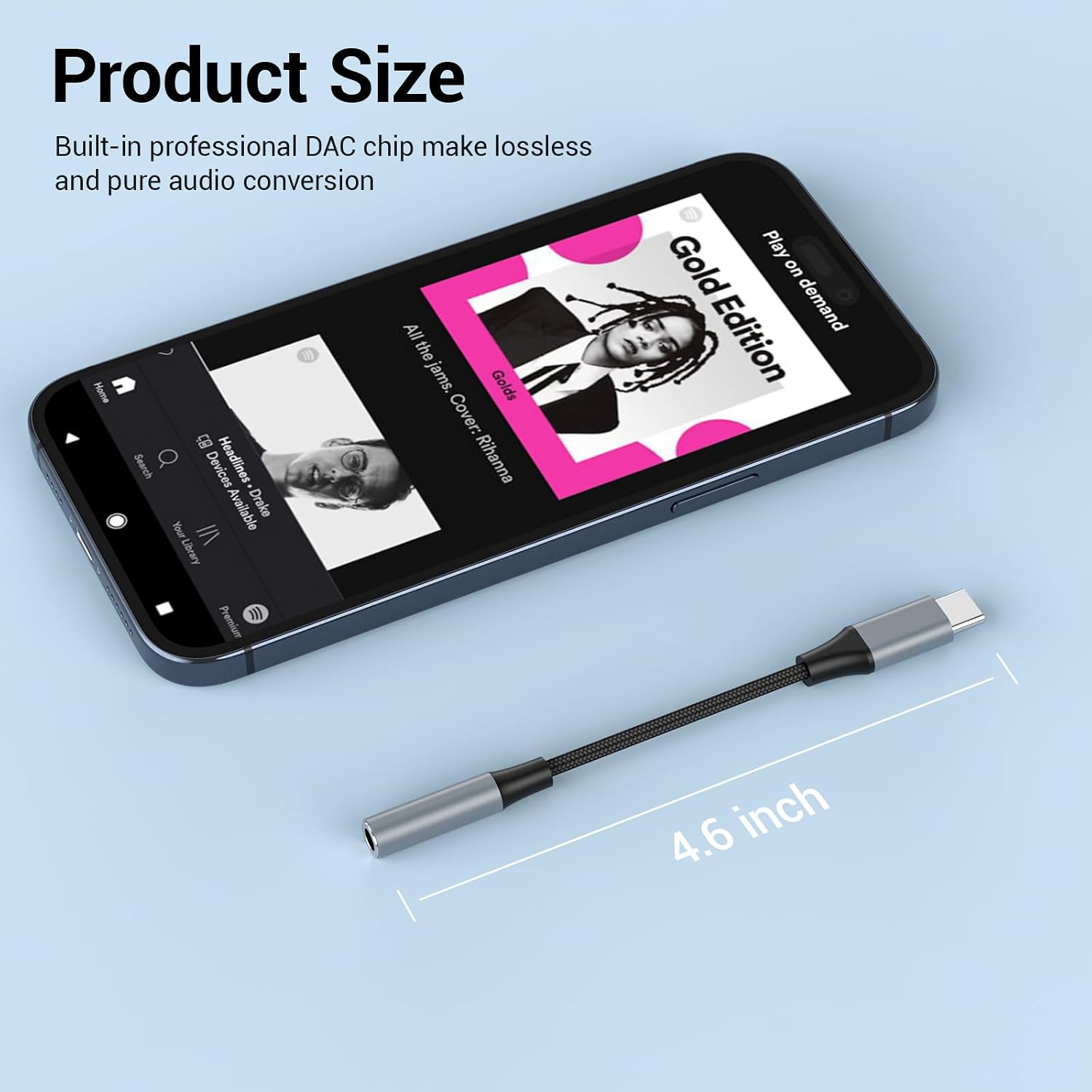 2pcs USB C to 3.5mm Female Headphone Jack Adapter