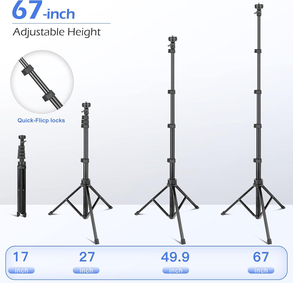 SENSYNE 72" Phone Tripod & Selfie Stick, Extendable Cell Phone Tripod Stand with Wireless Remote and Phone Holder, Compatible with iPhone Android Phone, Camera, Pink