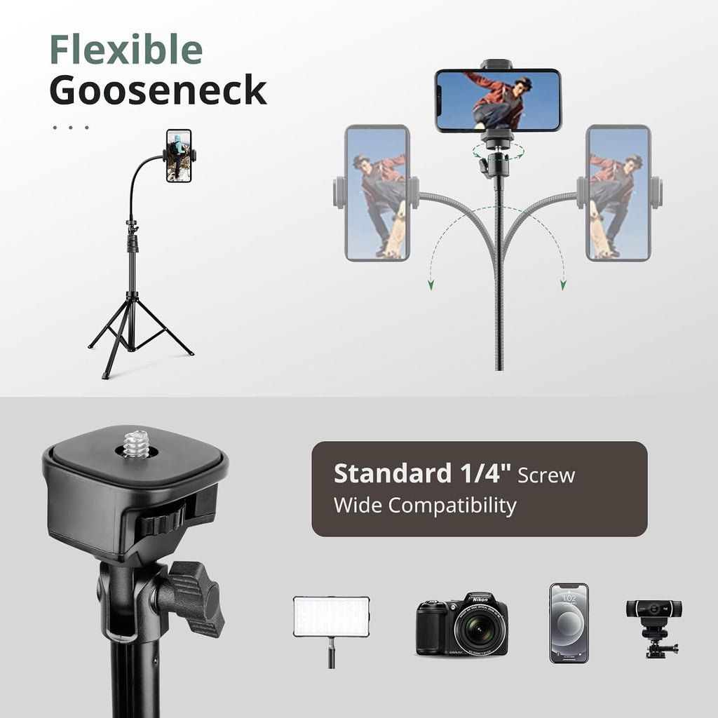 SENSYNE 72" Phone Tripod & Selfie Stick, Extendable Cell Phone Tripod Stand with Wireless Remote and Phone Holder, Compatible with iPhone Android Phone, Camera, Pink
