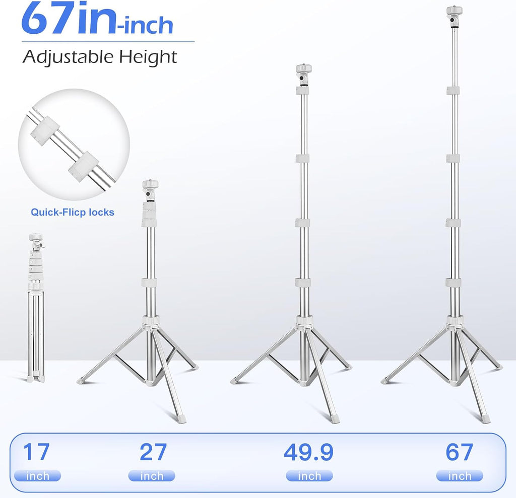 SENSYNE 72" Phone Tripod & Selfie Stick, Extendable Cell Phone Tripod Stand with Wireless Remote and Phone Holder, Compatible with iPhone Android Phone, Camera, Pink