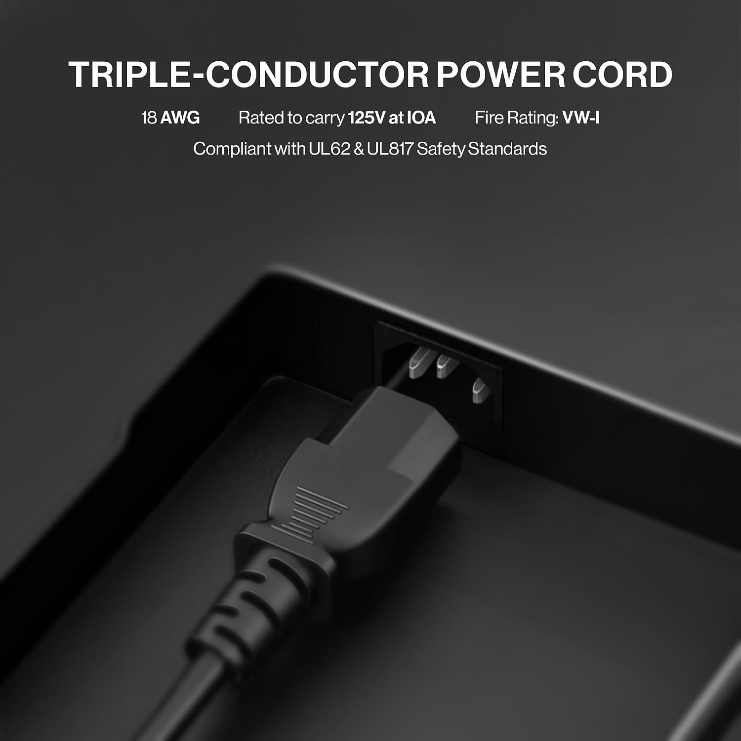 20ft 3 Prong Computer Power Cord |125V| Standard Replacement AC Electric Cable for Monitor, TV, Computer, Desktop, PC, Printer