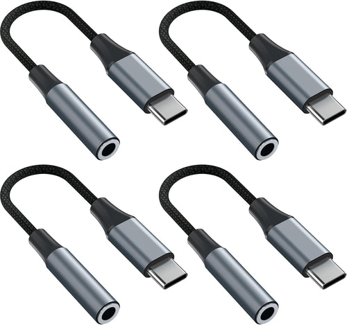 2pcs USB C to 3.5mm Female Headphone Jack Adapter