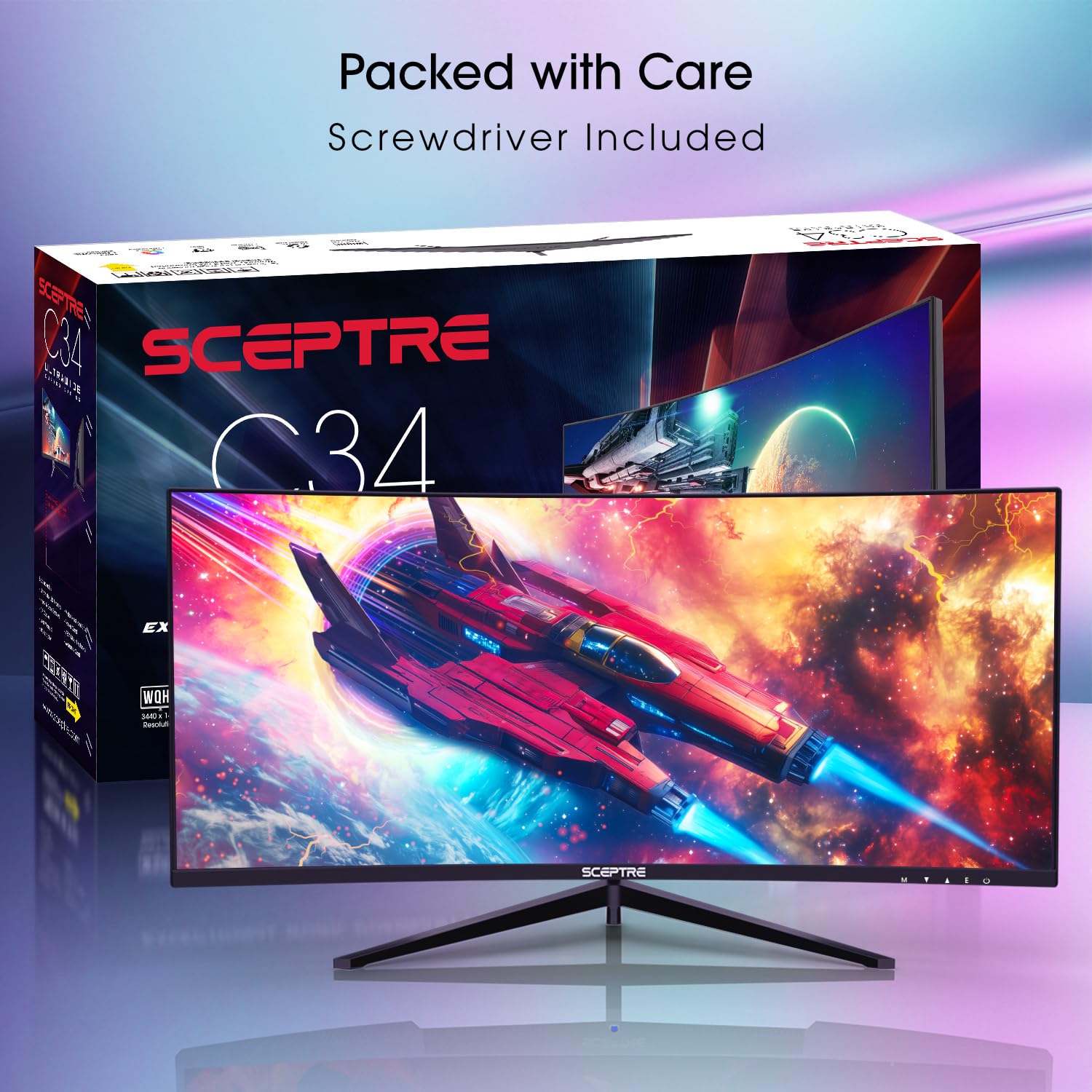 Sceptre 27-inch Prime Gaming Monitor 100Hz 1ms DisplayPort HDMI x2 100% sRGB AMD FreeSync Build-in Speakers, Eye Care Frameless Machine Black 2025 (E275W-FW100T Series)