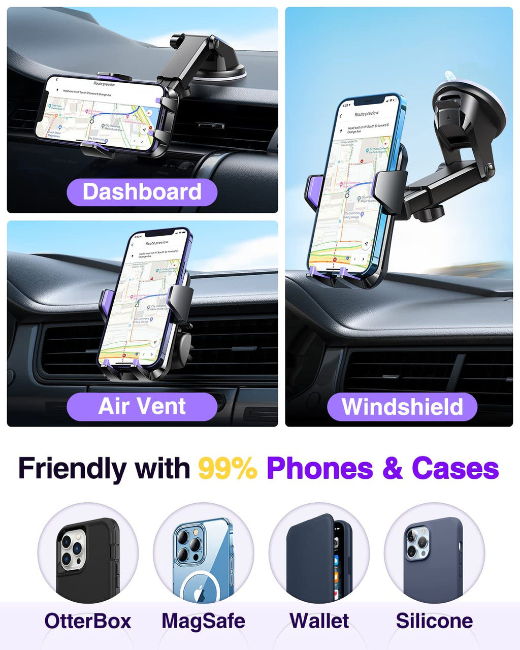 VANMASS【85+LBS Strongest Suction & Military-Grade Ultimate Car Phone Mount