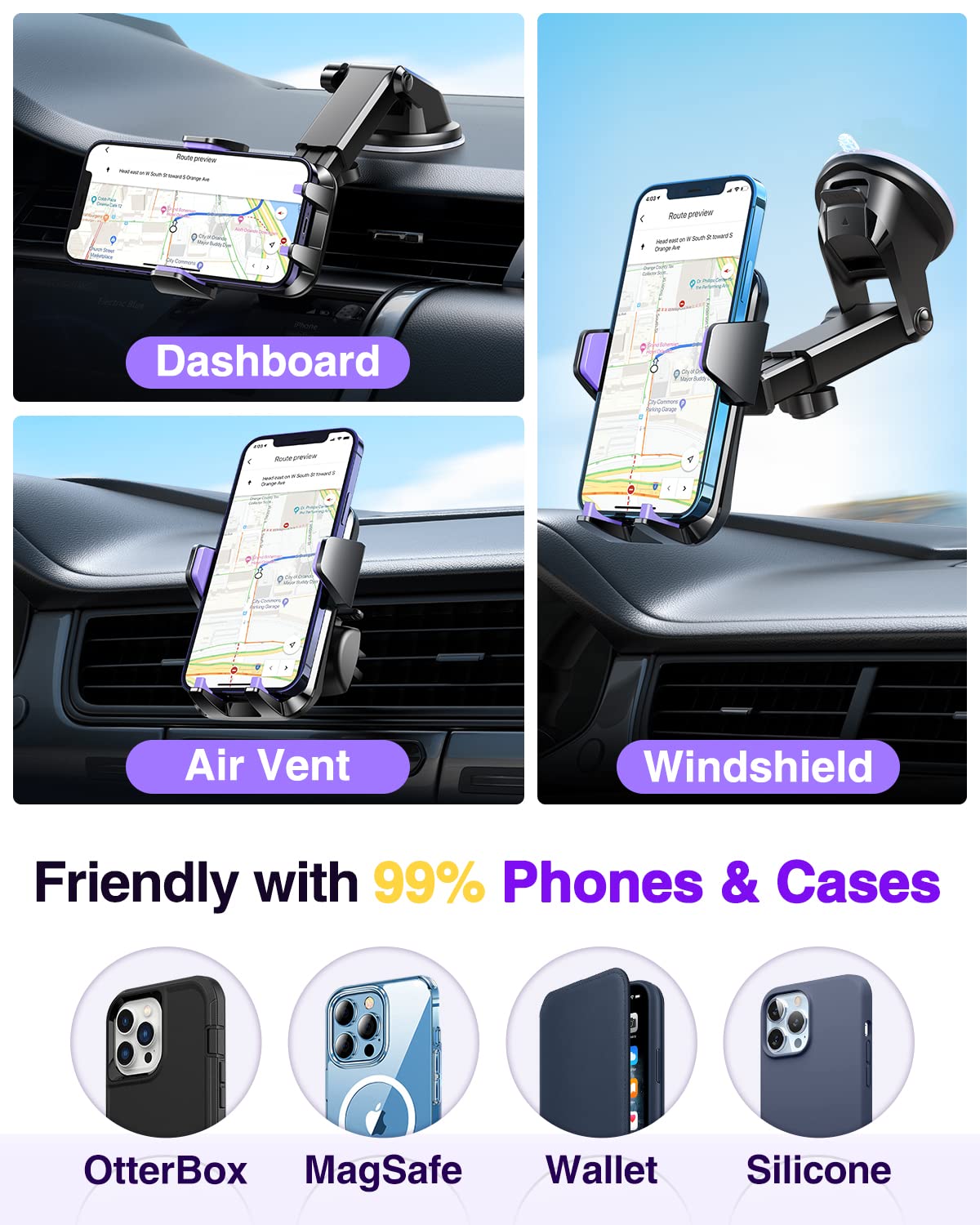 VANMASS【85+LBS Strongest Suction & Military-Grade Ultimate Car Phone Mount