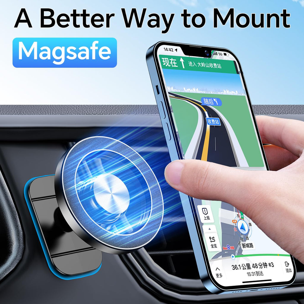 Kaistyle for Magsafe Car Mount【Strong Magnets】Magnetic Phone Holder for Car Phone Holder Mount Dash Mounted Holders Phone Holders for Your Car Accessories for Women Men for iPhone 17 Pro Max 16 15 14