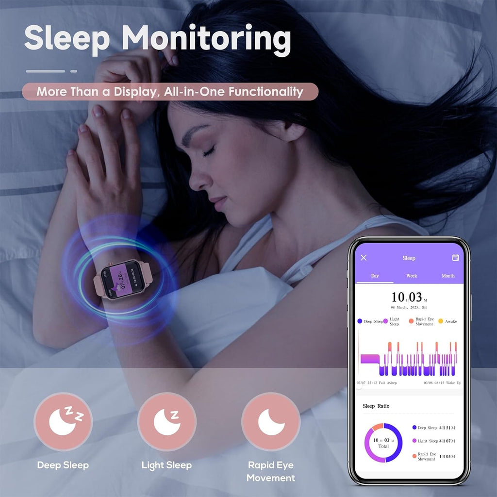 Smart Watch for Women, 120 Sports Modes Smartwatch with 1.83" HD, Alexa Built-in, Heart Rate/Sleep Monitor, IP67 Waterproof, Bluetooth Call & Music Control Fitness Watch for iPhone/Android (Pink)
