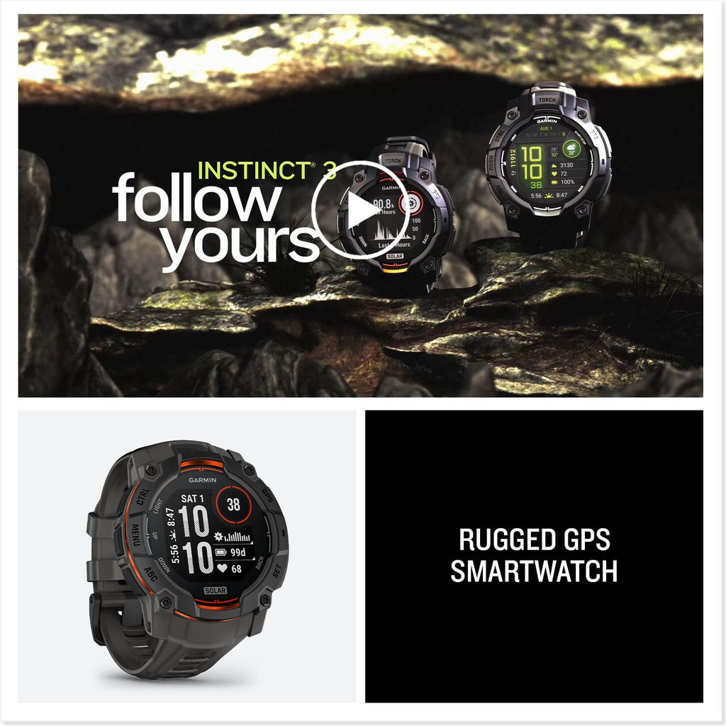 Garmin Instinct® 3 Tactical, Solar, 45mm, Black