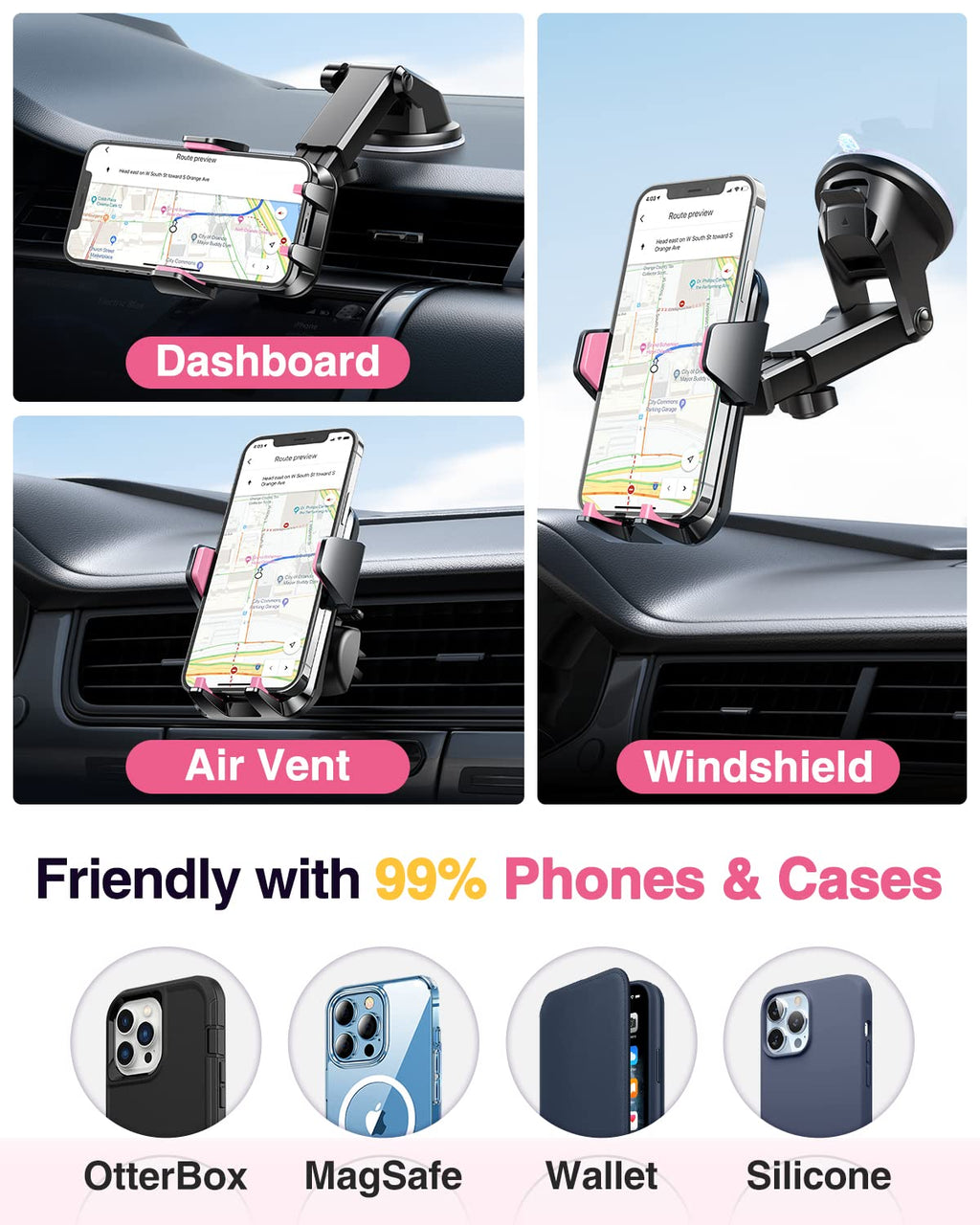 VANMASS【85+LBS Strongest Suction & Military-Grade Ultimate Car Phone Mount