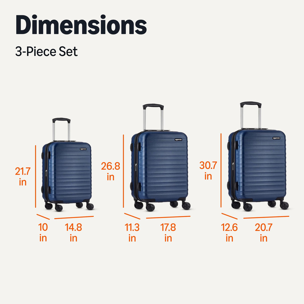 Amazon Basics 30" Hardside Large Checked Luggage, Hardshell Suitcase With Four Multi-directional Wheels, Expandable For Up to 15% More Space, Scratch-Resistant Shell, Black