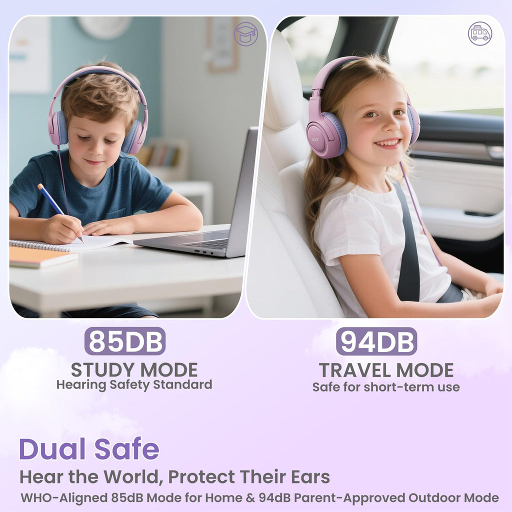 Acer Kids Headphones for School, 85-94dB Limiter, 3.5mm Jack, w/Mic HK03