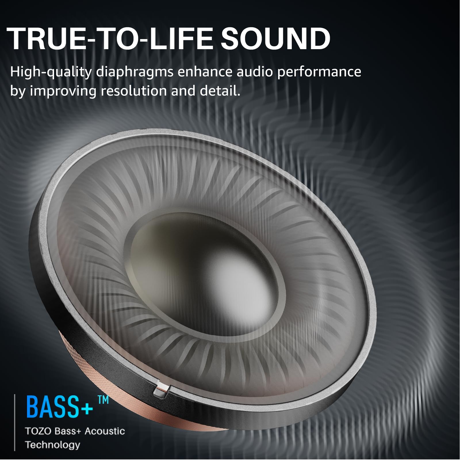 TOZO NC9 Hybrid Active Noise Cancelling Wireless Earbuds, 60H, LED Display