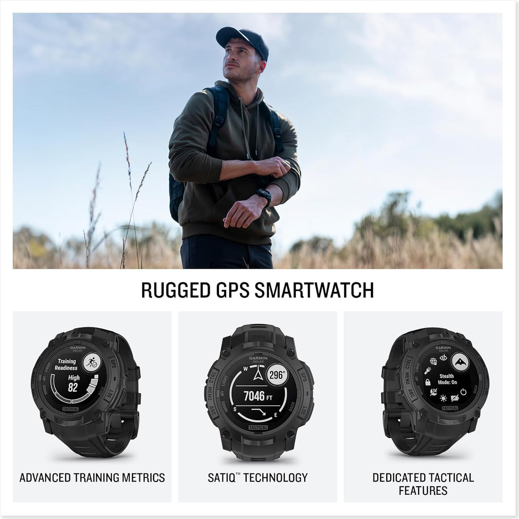 Garmin Instinct® 3 Tactical, Solar, 45mm, Black