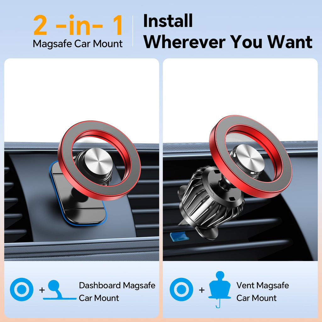 Kaistyle for Magsafe Car Mount【Strong Magnets】Magnetic Phone Holder for Car Phone Holder Mount Dash Mounted Holders Phone Holders for Your Car Accessories for Women Men for iPhone 17 Pro Max 16 15 14