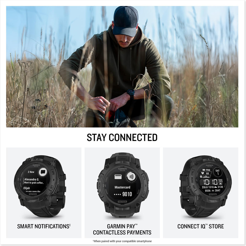 Garmin Instinct® 3 Tactical, Solar, 45mm, Black